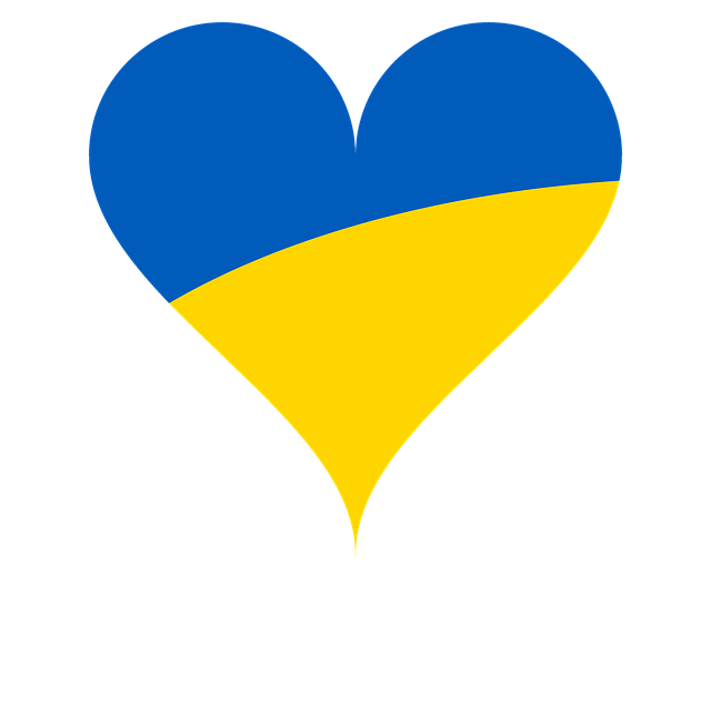 Heart shaped ukrainian flag